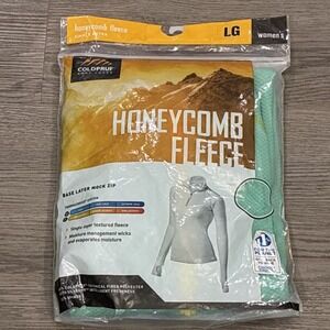 Coldpruf Honeycomb Fleece Single Layer Top Women's Zipper Mock Lime/Teal Size L